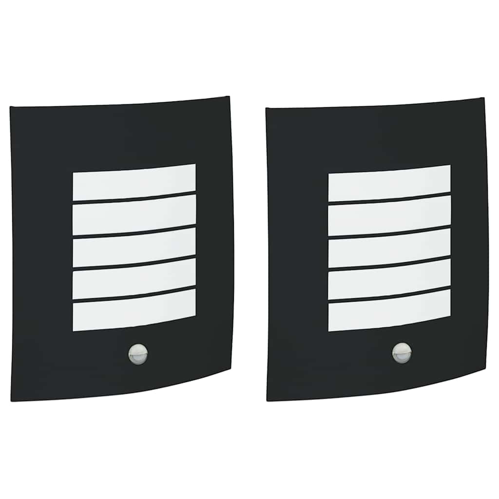 Udendørs væglampe 2 pcs Sort 23,5 x 9 x 26 cm