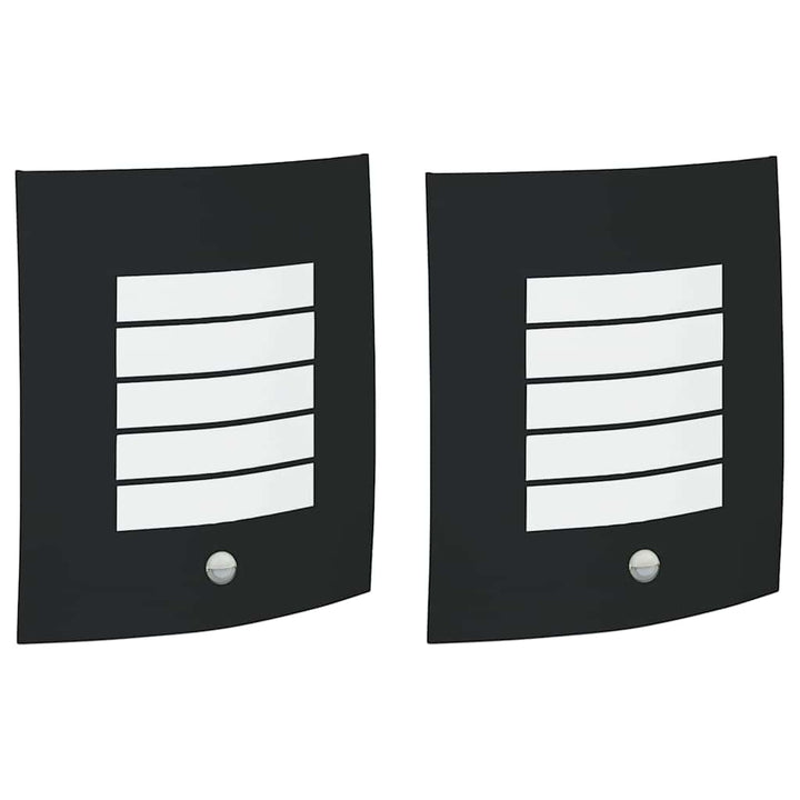 Udendørs væglampe 2 pcs Sort 23,5 x 9 x 26 cm