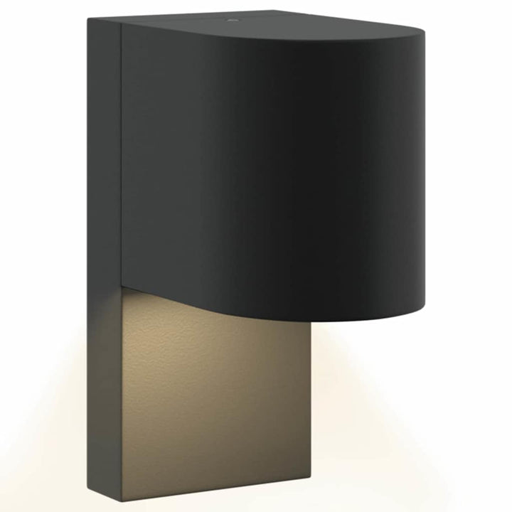 Udendørs væglampe 2 pcs Sort 12 x 7 x 15 cm Rustfrit stål