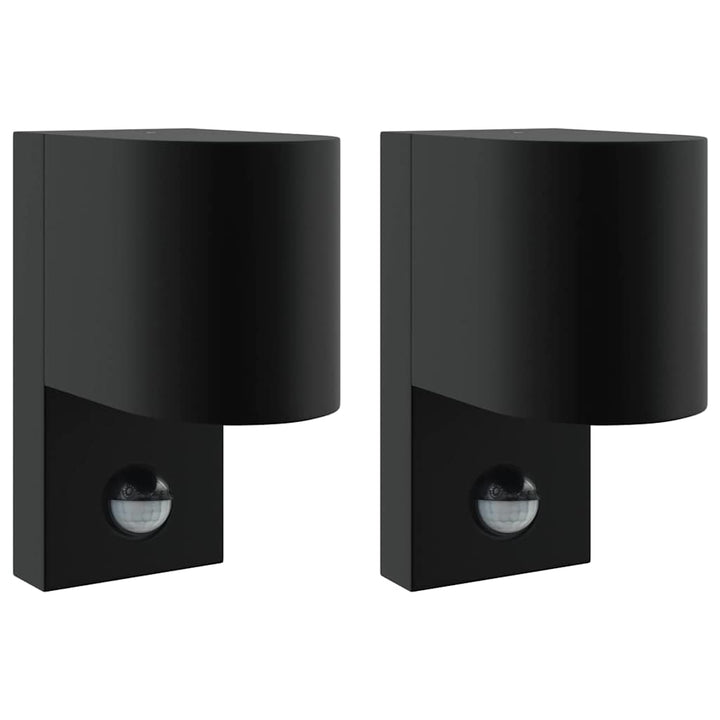 Udendørs væglampe 2 pcs Sort 12 x 7 x 15 cm Rustfrit stål