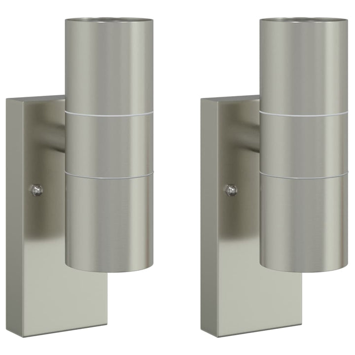 Udendørs væglampe 2 pcs Sølv 7 x 10 x 22 cm