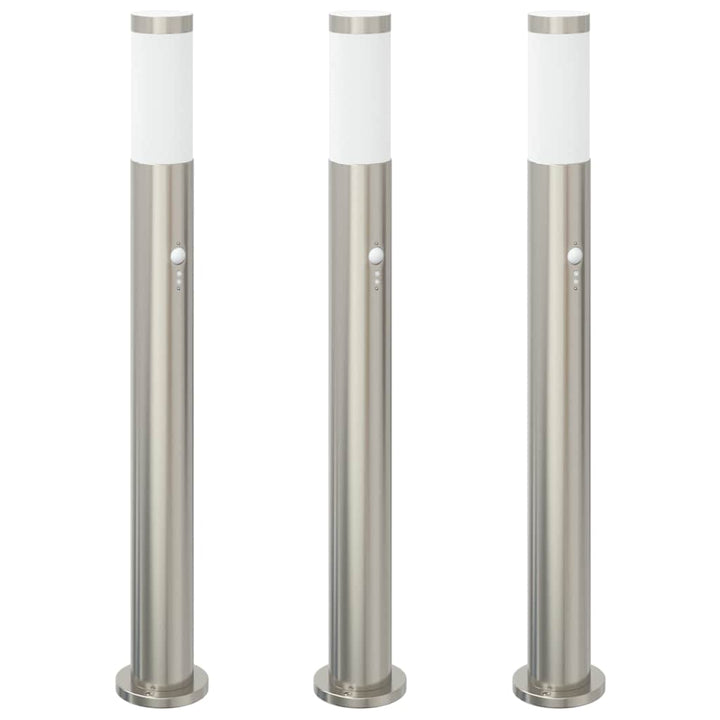 pullertlamper med sensor 3 stk. 80 cm rustfrit stål IP44