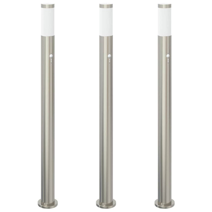 pullertlamper med sensor 3 stk. 110 cm rustfrit stål IP44