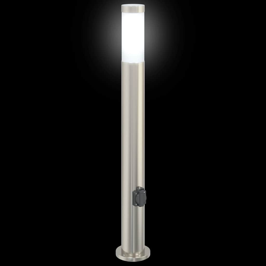 pullertlamper med stikkontakt 3 stk. 80 cm rustfrit stål IP44