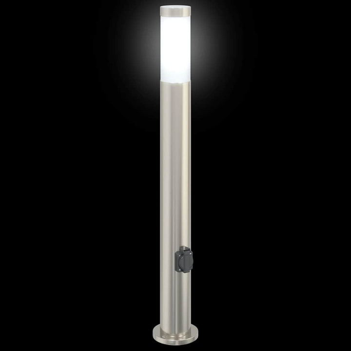 pullertlamper med stikkontakt 3 stk. 80 cm rustfrit stål IP44