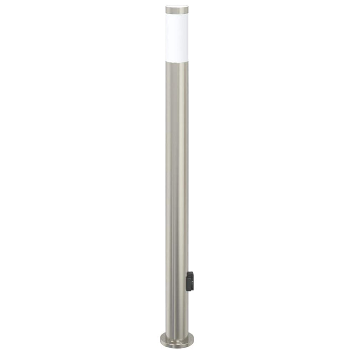 pullertlampe med stikkontakt 110 cm rustfrit stål IP44