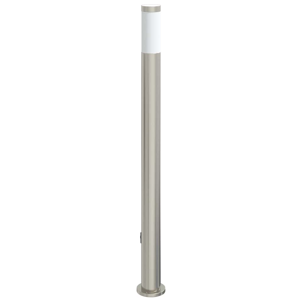 pullertlampe med stikkontakt 110 cm rustfrit stål IP44