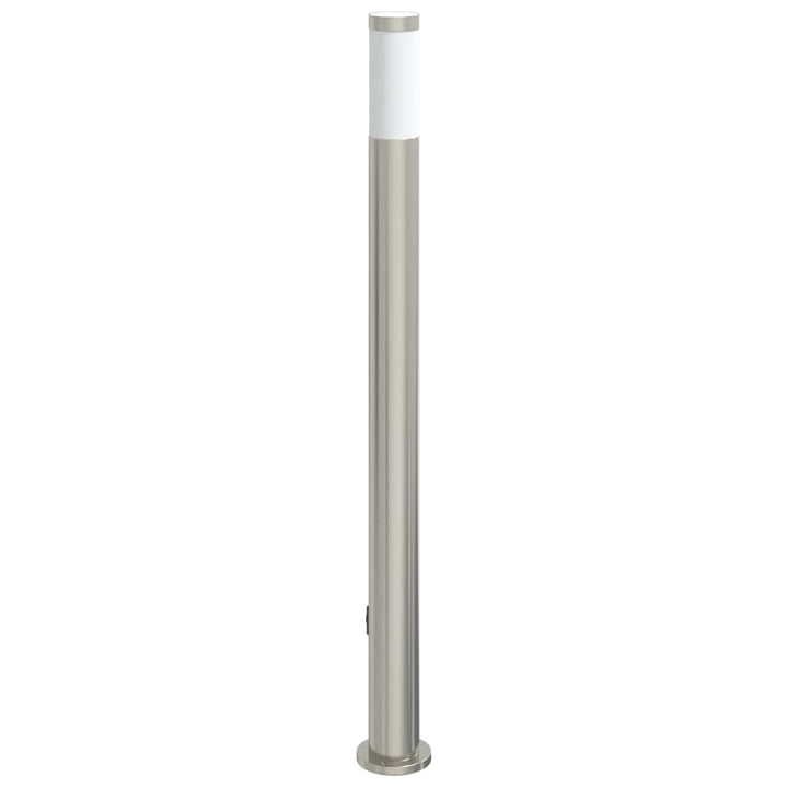 pullertlampe med stikkontakt 110 cm rustfrit stål IP44