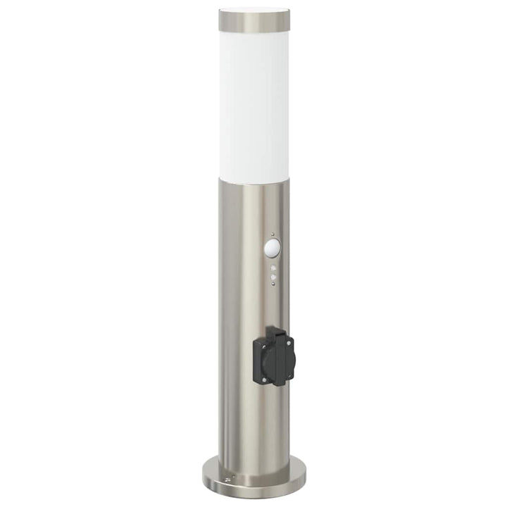 pullertlamper med sensor og stikkontakt 3 stk. 50 cm rustfrit stål IP44