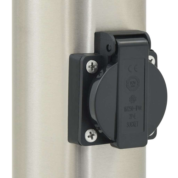 pullertlampe med sensor og stikkontakt 80 cm rustfrit stål IP44