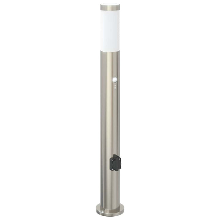 pullertlamper med sensor og stikkontakt 3 stk. 80 cm rustfrit stål IP44