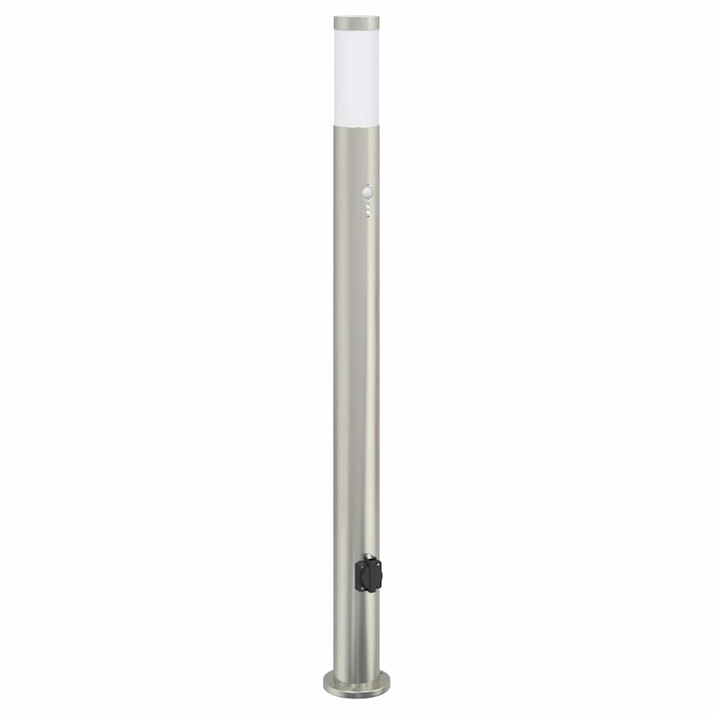 pullertlampe med sensor og stikkontakt 110 cm rustfrit stål IP44