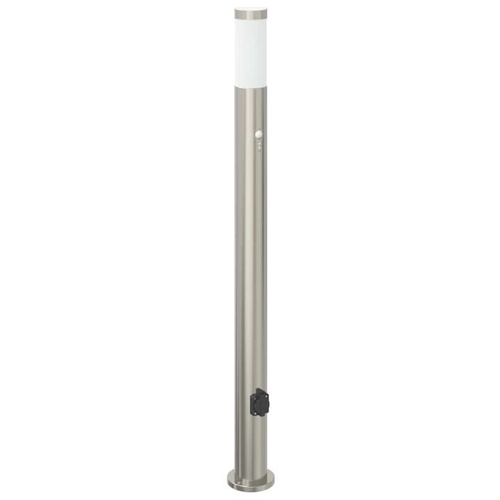 pullertlamper med sensor og stikkontakt 3 stk. 110 cm rustfrit stål IP44