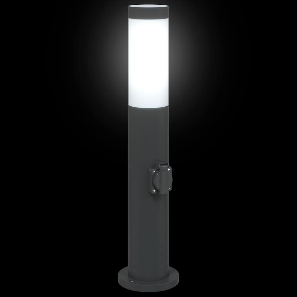 pullertlamper med stikkontakt 3 stk. 50 cm rustfrit stål IP44