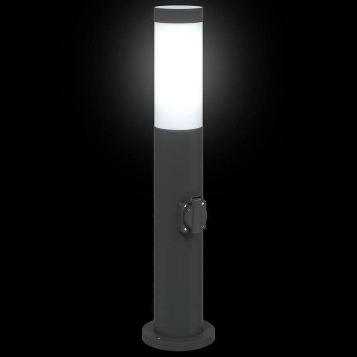 pullertlamper med stikkontakt 3 stk. 50 cm rustfrit stål IP44