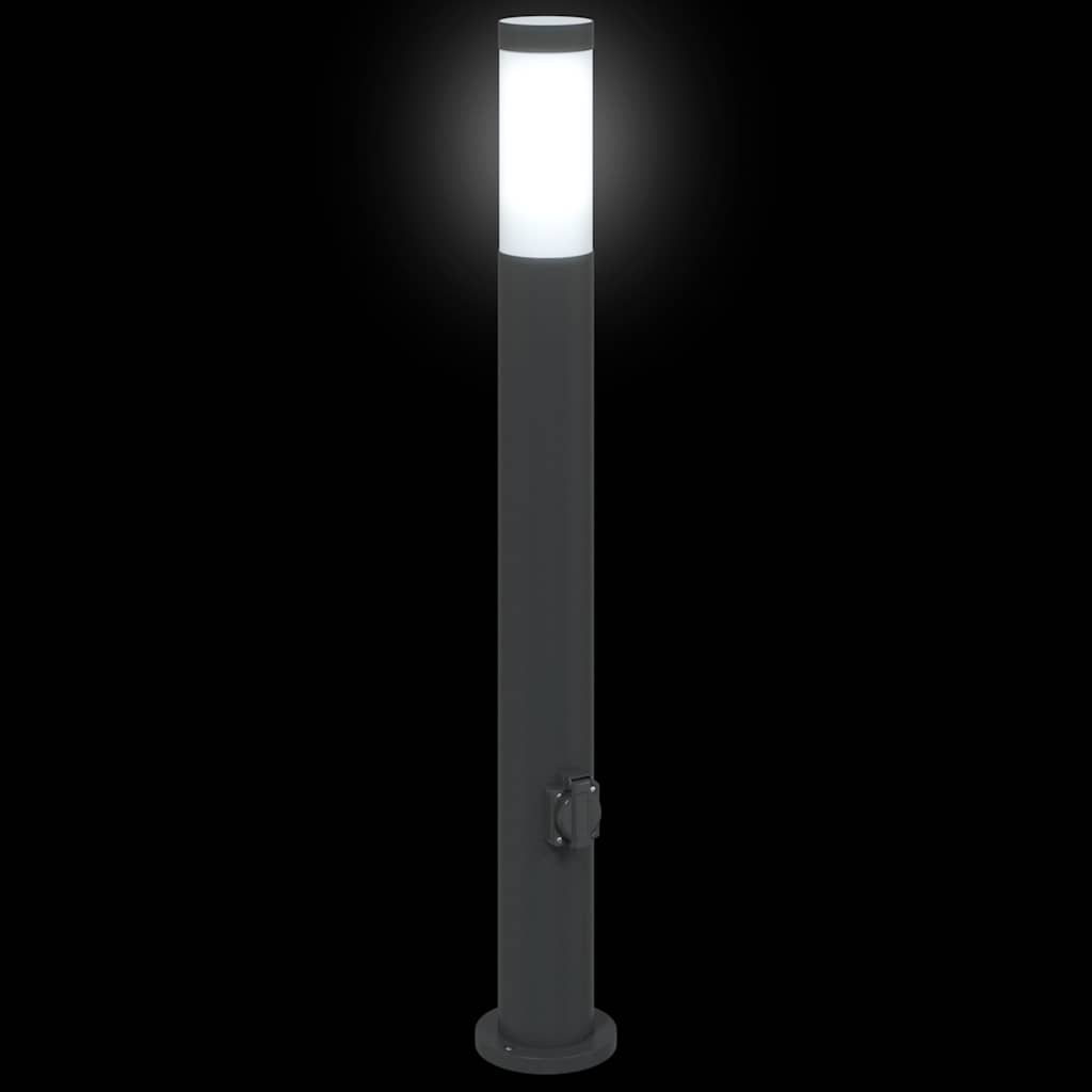 pullertlamper med stikkontakt 3 stk. 80 cm rustfrit stål IP44