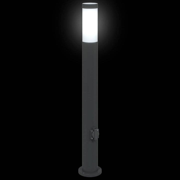 pullertlamper med stikkontakt 3 stk. 80 cm rustfrit stål IP44