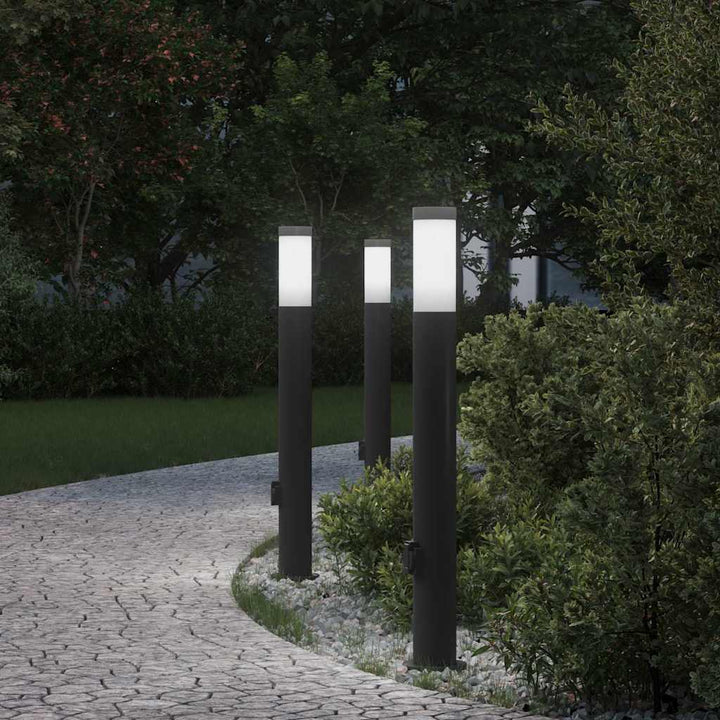 pullertlamper med stikkontakt 3 stk. 80 cm rustfrit stål IP44