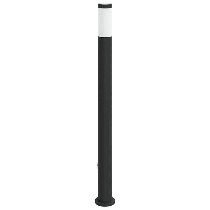 pullertlampe med stikkontakt 110 cm rustfrit stål IP44