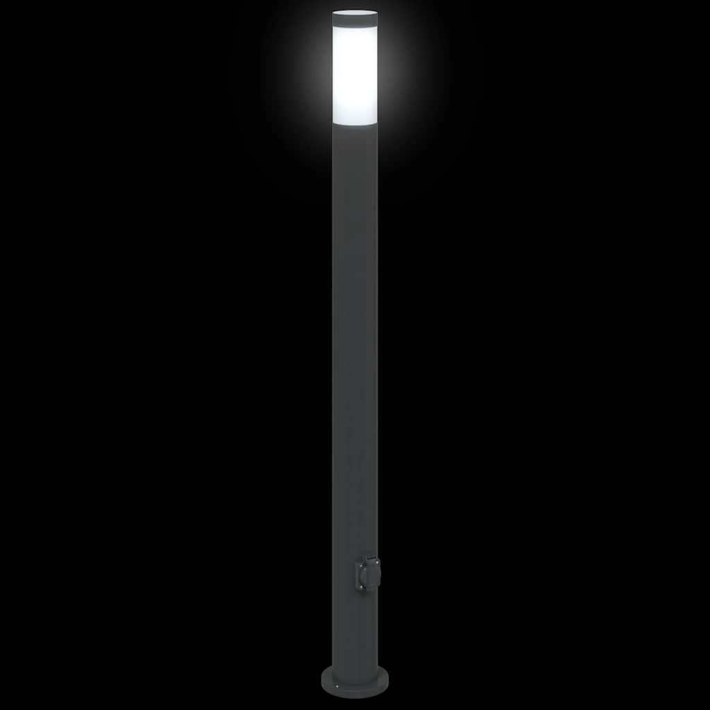 pullertlamper med stikkontakt 3 stk. 110 cm rustfrit stål IP44