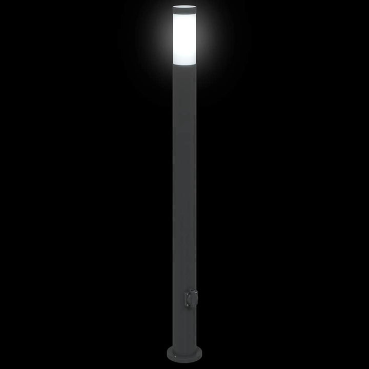 pullertlamper med stikkontakt 3 stk. 110 cm rustfrit stål IP44