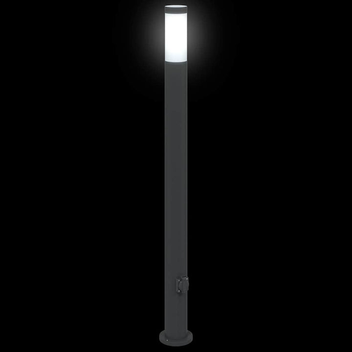 pullertlamper med stikkontakt 3 stk. 110 cm rustfrit stål IP44