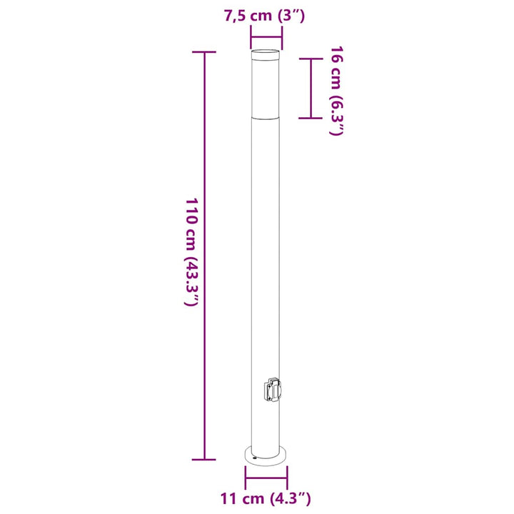 pullertlamper med stikkontakt 3 stk. 110 cm rustfrit stål IP44