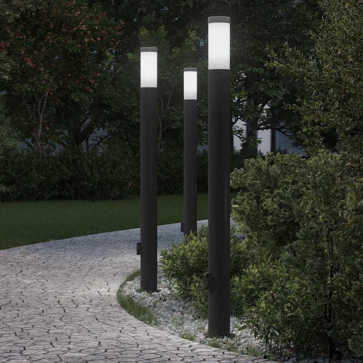 pullertlamper med stikkontakt 3 stk. 110 cm rustfrit stål IP44