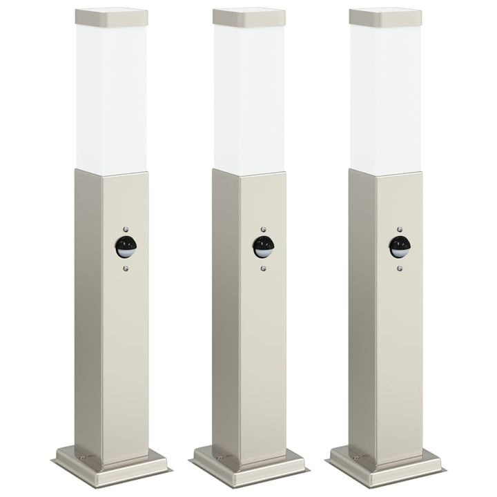 pullertlamper med sensor 3 stk. 50 cm rustfrit stål IP44