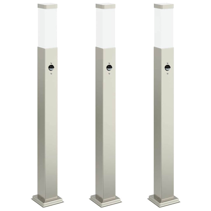 pullertlamper med sensor 3 stk. 80 cm rustfrit stål IP44
