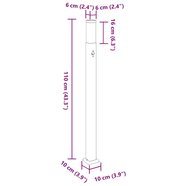 pullertlampe med sensor 110 cm rustfrit stål IP44