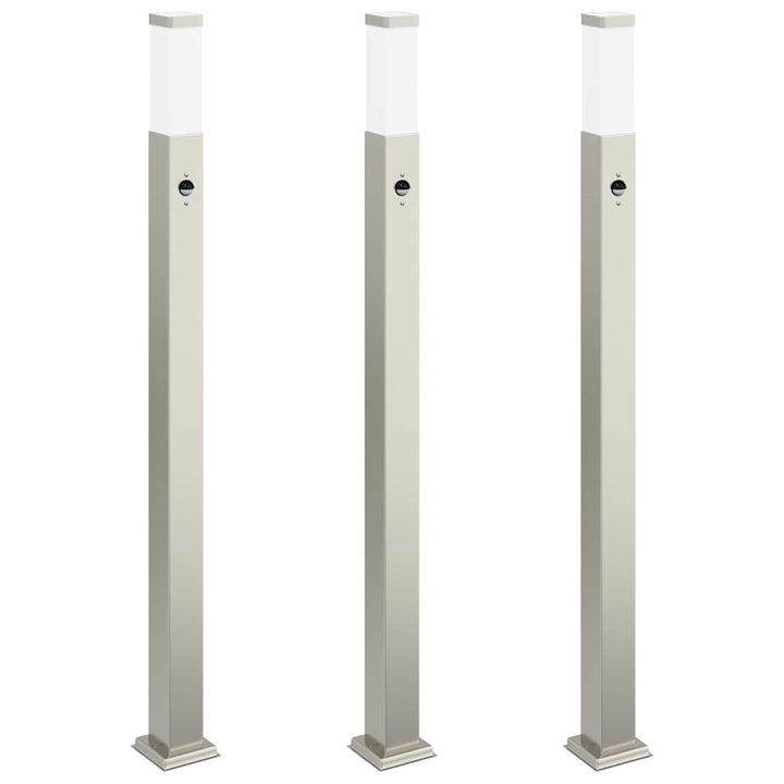 pullertlamper med sensor 3 stk. 110 cm rustfrit stål IP44