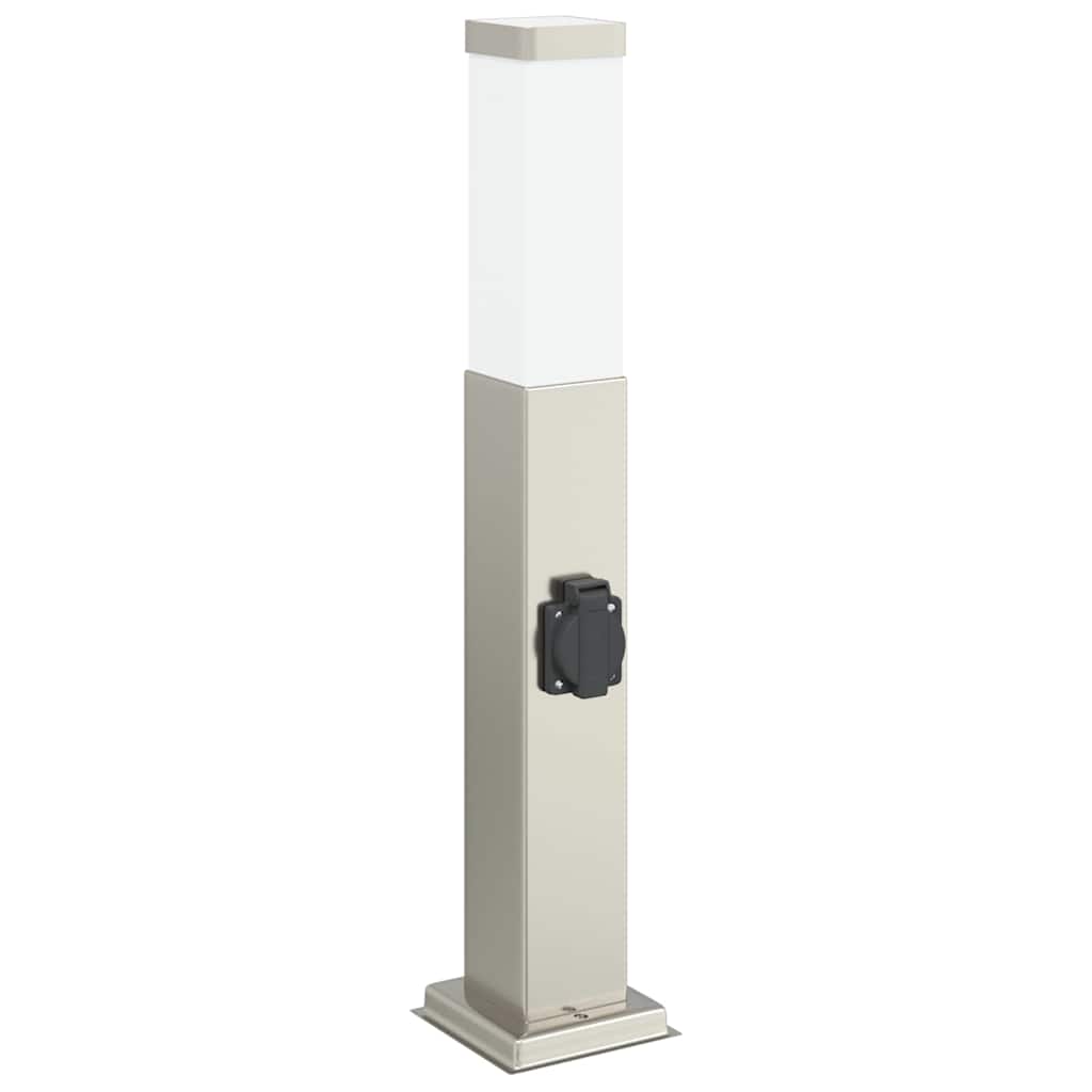 pullertlamper med stikkontakt 3 stk. 50 cm rustfrit stål IP44