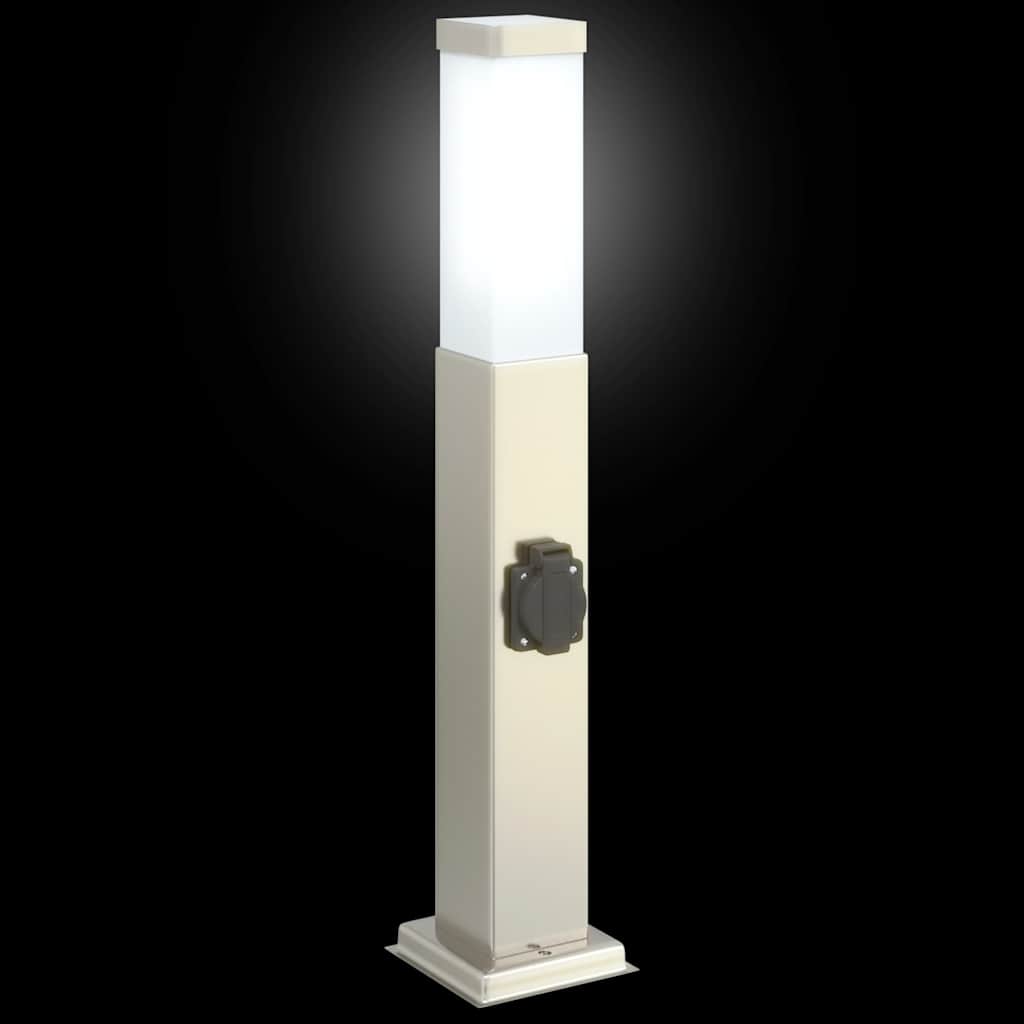 pullertlamper med stikkontakt 3 stk. 50 cm rustfrit stål IP44