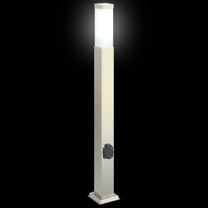 pullertlamper med stikkontakt 3 stk. 80 cm rustfrit stål IP44