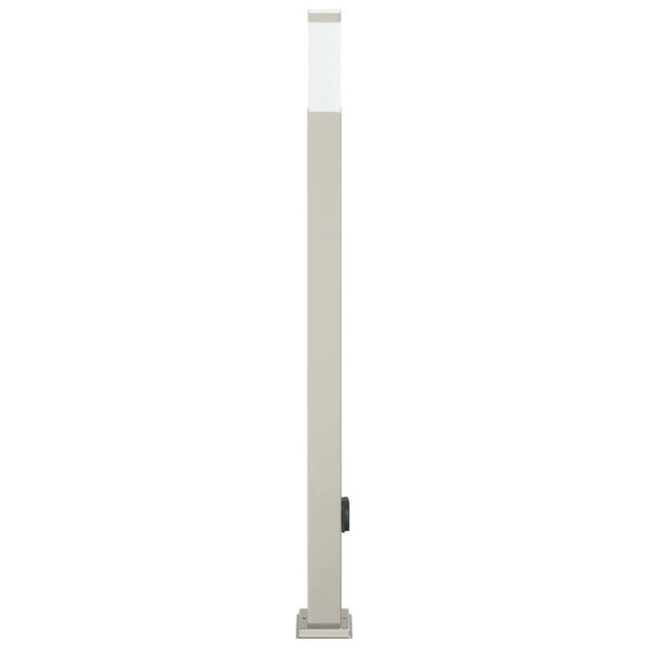 pullertlampe med stikkontakt 110 cm rustfrit stål IP44