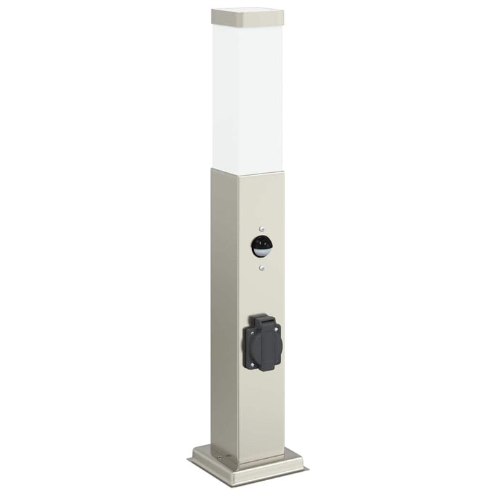 pullertlamper med sensor og stikkontakt 3 stk. 50 cm rustfrit stål IP44