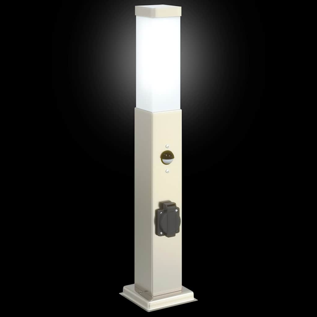 pullertlamper med sensor og stikkontakt 3 stk. 50 cm rustfrit stål IP44