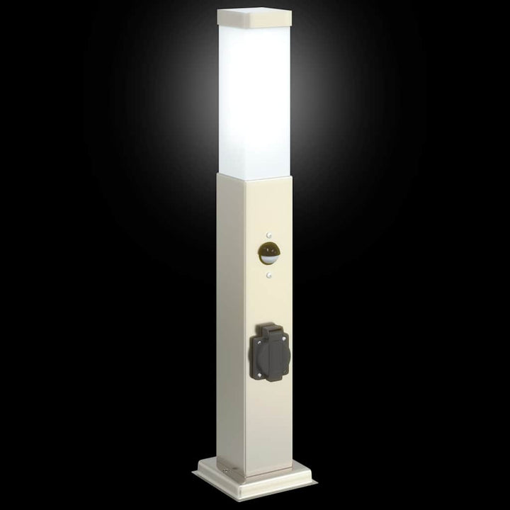pullertlamper med sensor og stikkontakt 3 stk. 50 cm rustfrit stål IP44