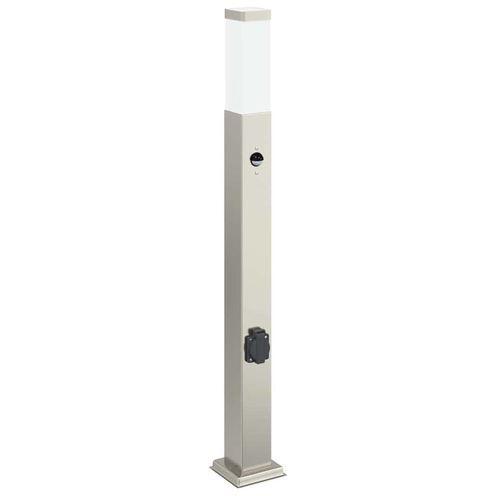pullertlamper med sensor og stikkontakt 3 stk. 80 cm rustfrit stål IP44