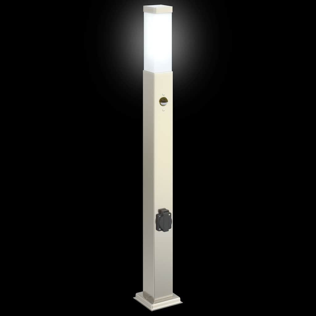 pullertlamper med sensor og stikkontakt 3 stk. 80 cm rustfrit stål IP44