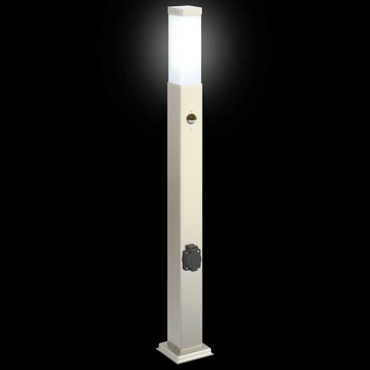 pullertlamper med sensor og stikkontakt 3 stk. 80 cm rustfrit stål IP44