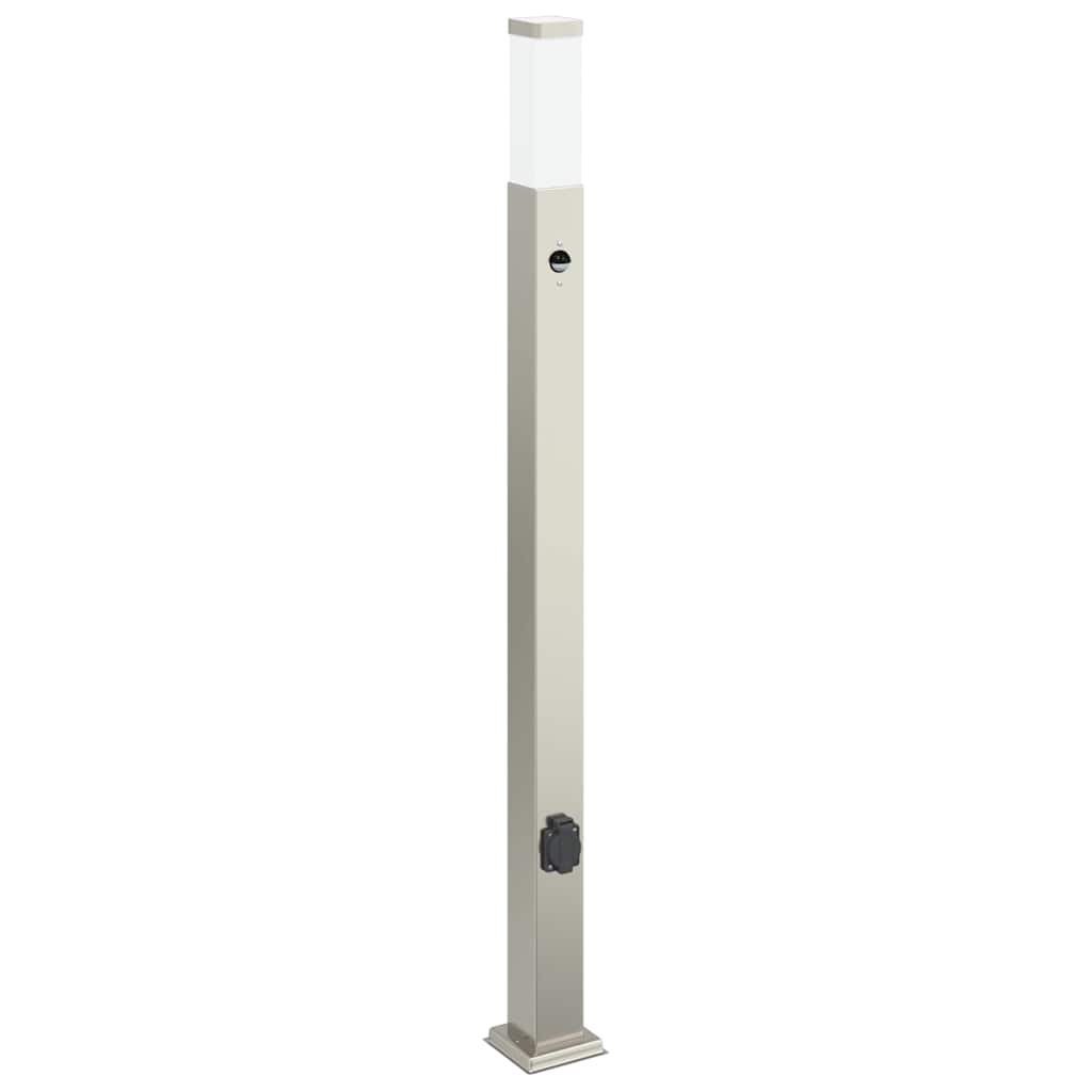 pullertlampe med sensor og stikkontakt 110 cm rustfrit stål IP44