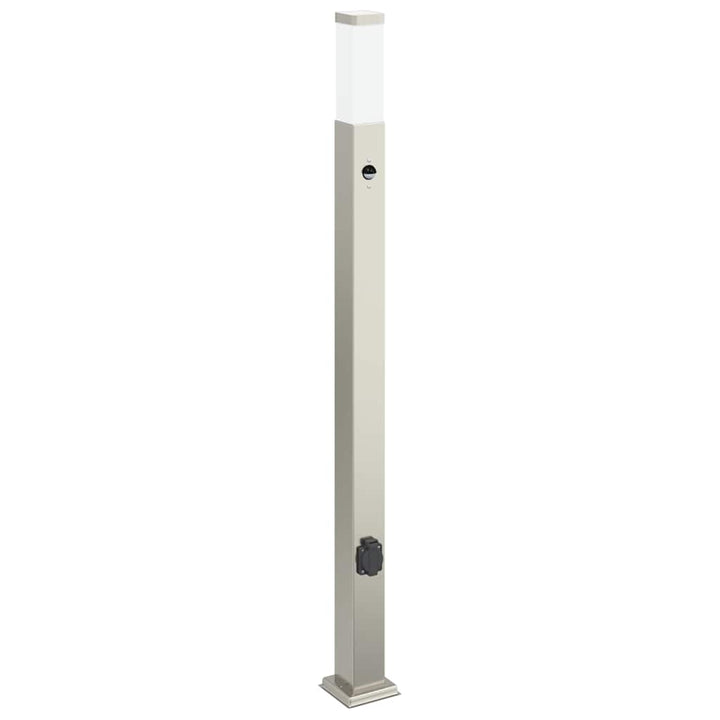 pullertlampe med sensor og stikkontakt 110 cm rustfrit stål IP44