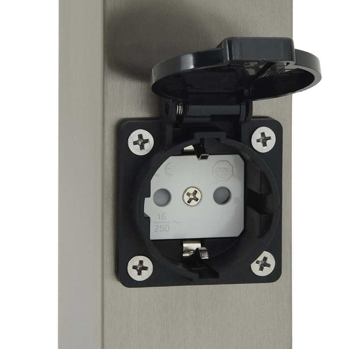 pullertlampe med sensor og stikkontakt 110 cm rustfrit stål IP44