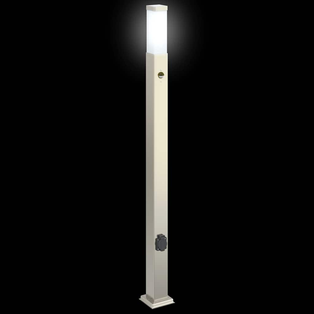 pullertlamper med sensor og stikkontakt 3 stk. 110 cm rustfrit stål IP44