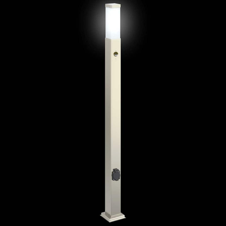 pullertlamper med sensor og stikkontakt 3 stk. 110 cm rustfrit stål IP44