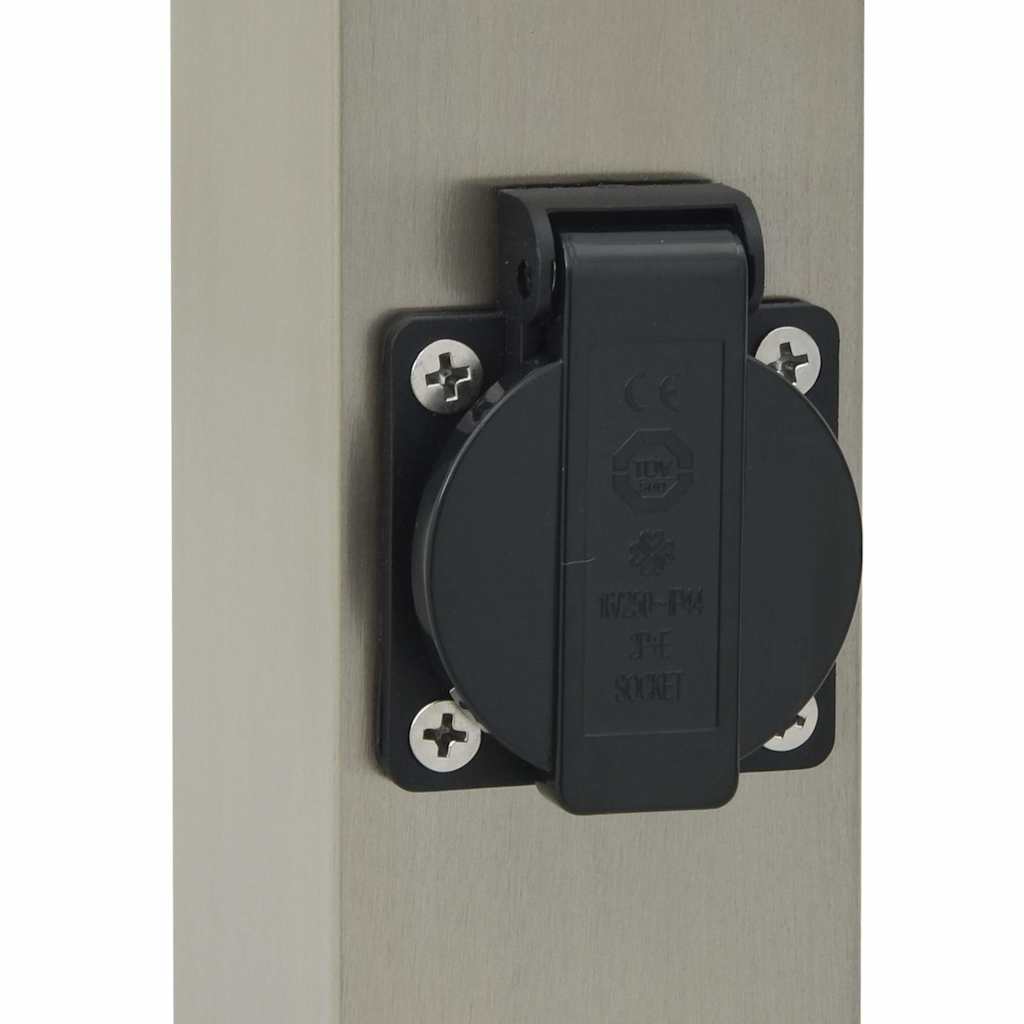 pullertlamper med sensor og stikkontakt 3 stk. 110 cm rustfrit stål IP44