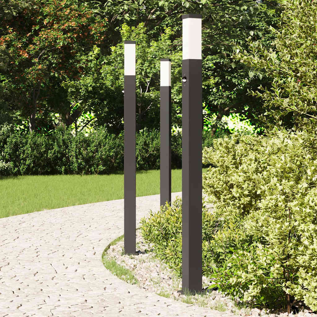 pullertlamper med sensor 3 stk. 110 cm sort IP44