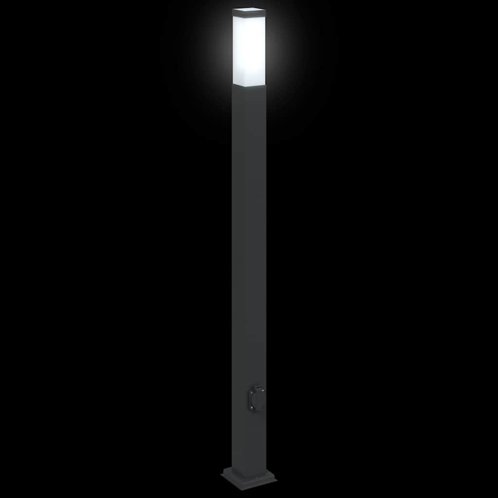 pullertlampe med stikkontakt 110 cm sort IP44